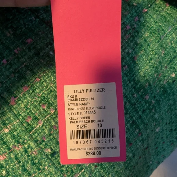 Lilly Pulitzer Kelly Green Ryner Palm Beach Boucle Dress - Picture 4 of 5